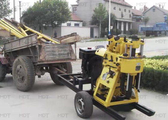 Plataforma de perforación geológica diesel portátil del eje de la base los 200m profundamente para el pozo de agua
