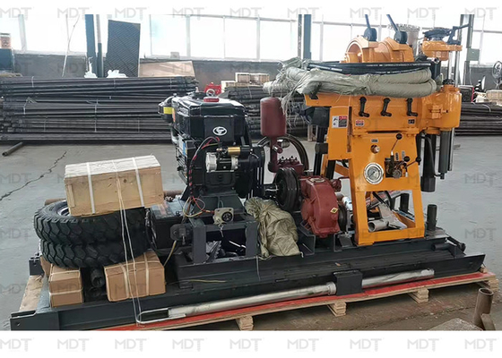 Plataforma de perforación geológica diesel portátil del eje de la base los 200m profundamente para el pozo de agua